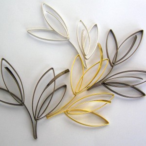 Lilian Chen's Sketch Style Wire Leaf - , Wire Jewelry Design, Design, Finished flat wire sculpture